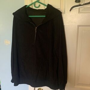 Black 2XL Half-Zip Pullover Hoodie